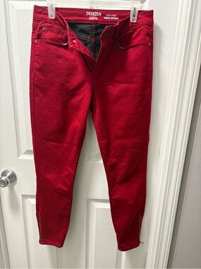 Denizen by Levi's Red High-Rise Ankle Skinny Jeans